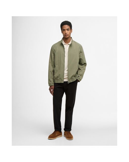Barbour Green Royston Hooded Long Sleeve Hip Length Rain Anorak for men