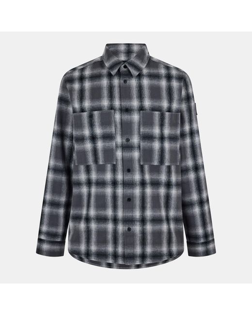 Belstaff Gray Outpost Long-Sleeve Patterned Shirt for men