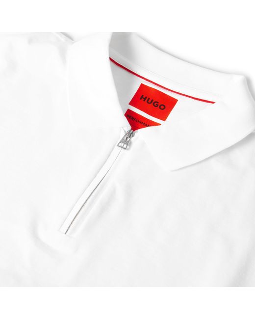HUGO White Short Sleeve Polo Shirt for men