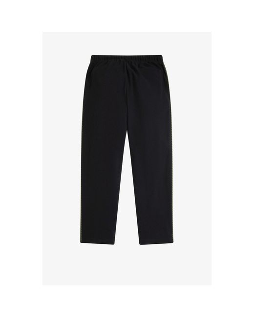Fred Perry Black Side Tape Woven Open Hem Tracksuit Joggers for men