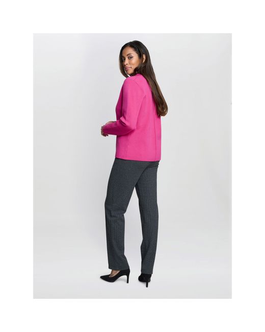Gina Bacconi Pink Alyona Heart Button Long Sleeve Jacket