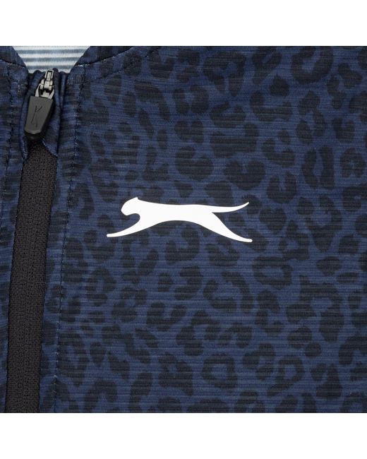 Slazenger 1881 Blue Zip Sleeveless Polo