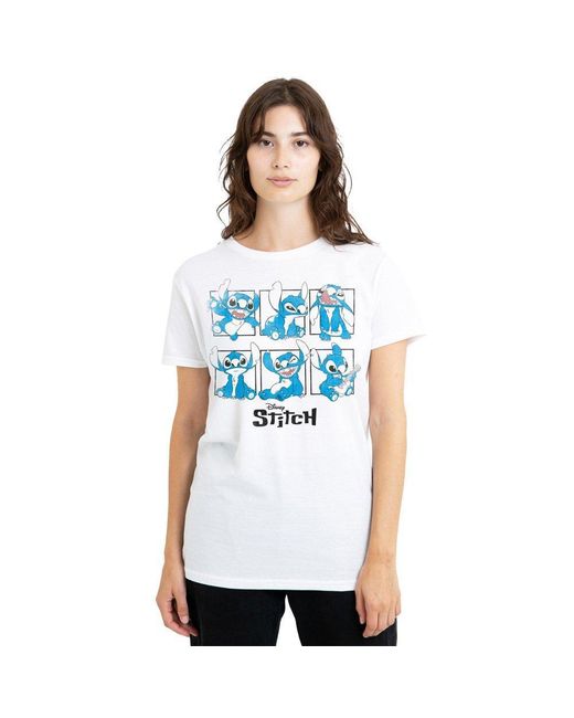 Disney Blue Lilo And Stitch Graphic Blocks T-Shirt