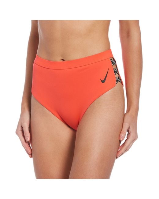 Nike Orange Swim Sneakerkini High Waist Cheeky Bottom