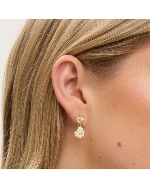 Jon Richard Metallic 18K Plated Micro Pave Heart Earrings