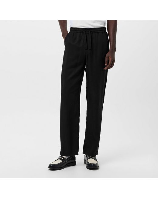 Albam Black Herringbone Drawstring Trousers for men