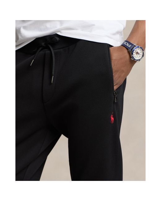 Polo Ralph Lauren Black Closed Hem Fleece Joggers for men