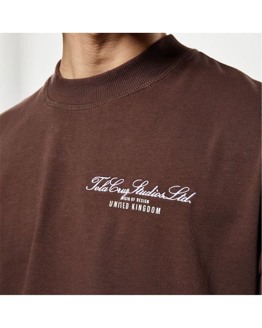 TELA CRUZ Brown Studio Tee for men