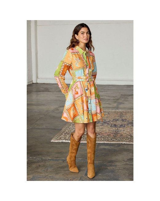 Never Fully Dressed Orange Lauren Shirt Dress