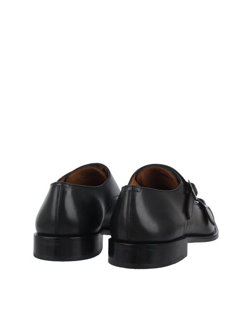 Firetrap Black Monk Strap Leather Shoes for men