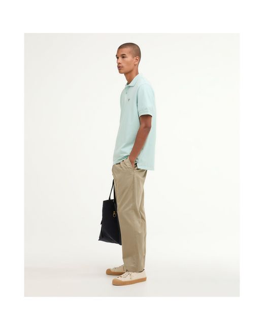 Barbour Blue Short Sleeve Polo Shirt for men