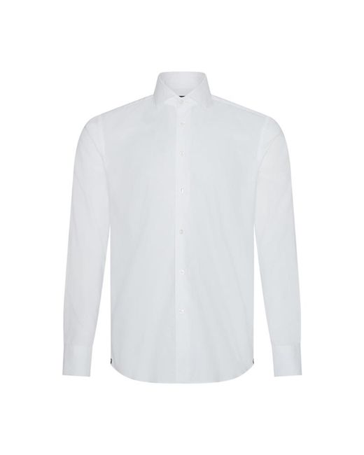 Gieves & Hawkes White Long Sleeve Plain Shirt for men