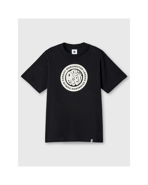 Pretty Green Black Pg Tour Logo Regular Fit T-Shirt for men