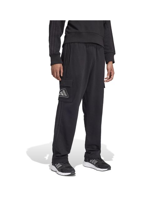 Adidas Black All Szn French Terry Graphic Seasonal Jogging Bottoms for men