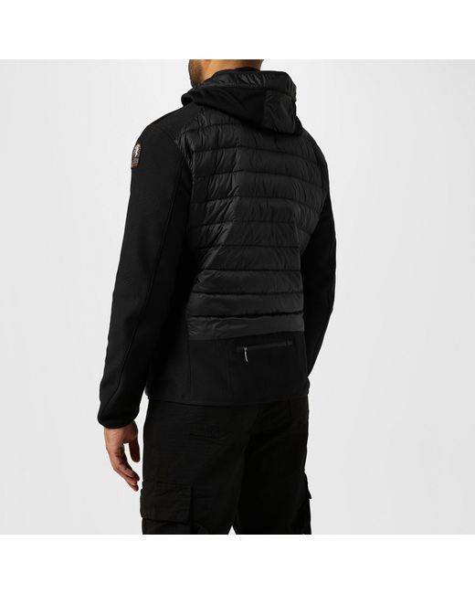 Parajumpers Black Nolan Water-Repellent Windproof Duck Down Short Hybrid Jacket for men