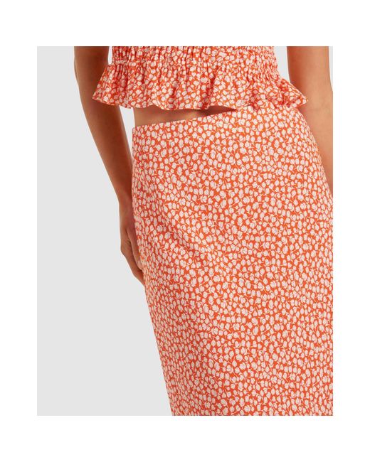 Forever New Orange Posy Bias Maxi Skirt