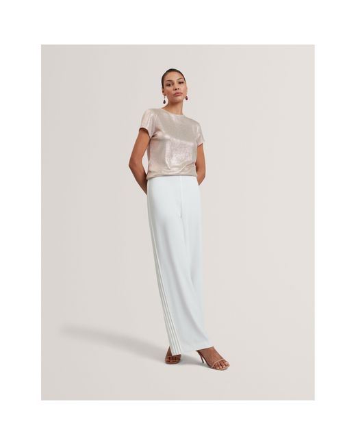 Ted Baker Pink Metallic Short Sleeve Slim Fit T-Shirt