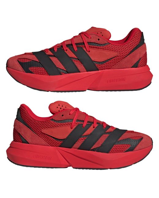 Adidas Red Adults Lightblaze Low-Top Trainers