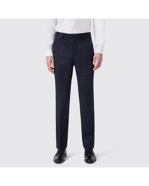 Twisted Tailor Blue Minerva Slim Fit Tux Trouser for men