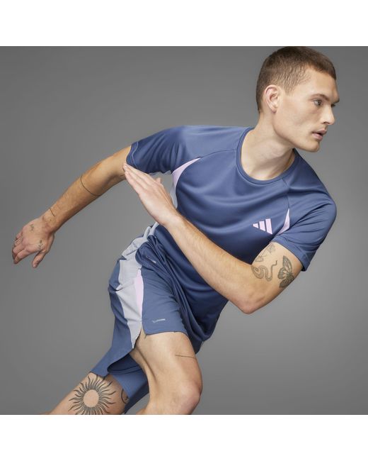 Adidas Blue Climacool Colorblock T-Shirt for men