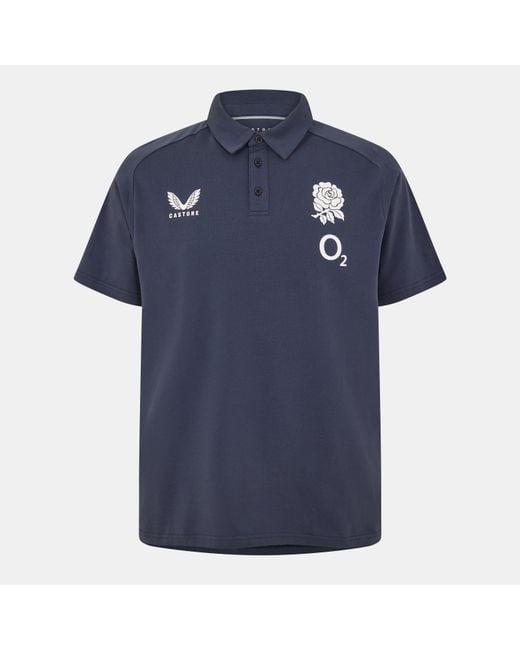 Castore Blue England Travel Polo Shirt 2025 Adults for men