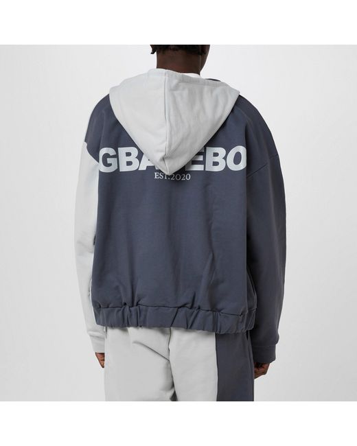 GBADEBO Blue Two Tone Hoodie for men