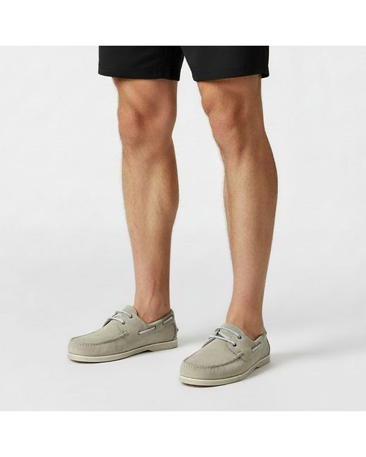 Jack Wills Gray Leather Boat Shoes for men