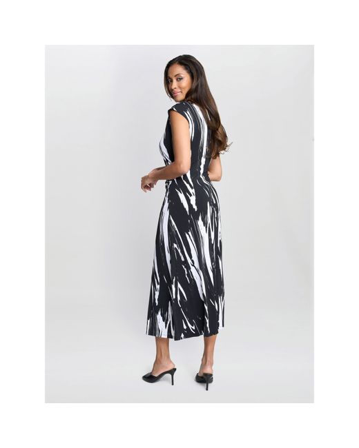 Gina Bacconi Blue Lucia Abstract Print Dress
