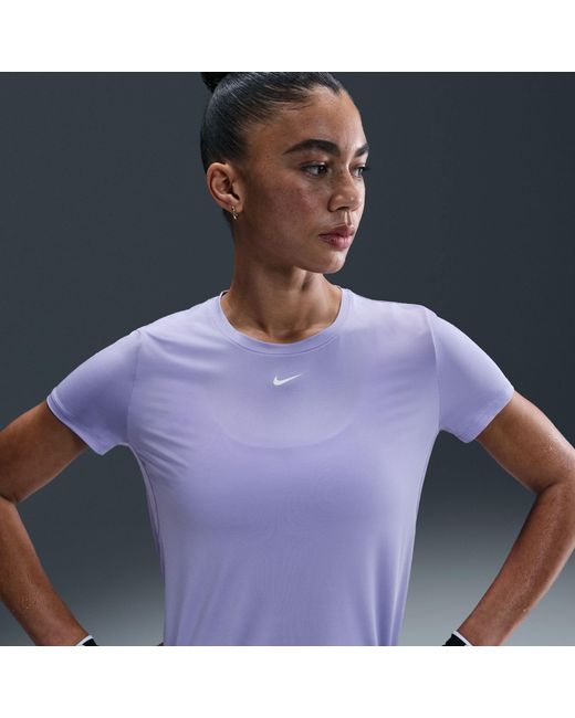 Nike Purple Dri-Fit One Standard Fit Short-Sleeve Top