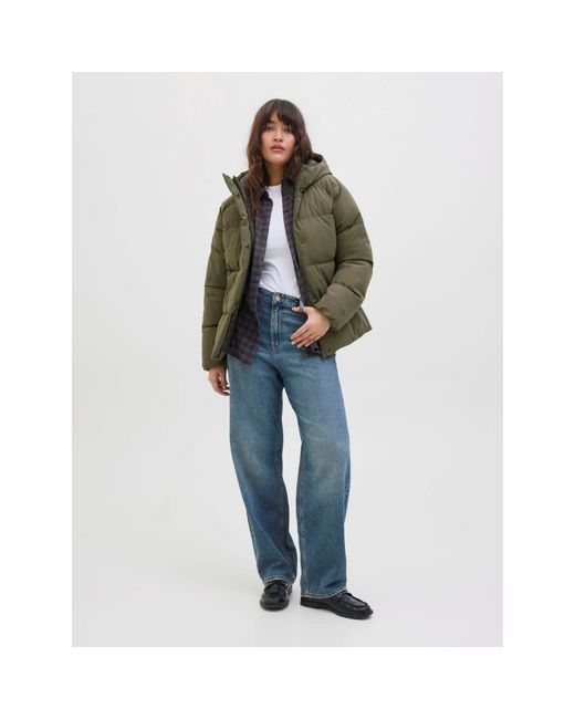JJXX Green Global Short Puffer Jacket