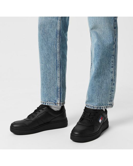 Tommy Hilfiger Black Essential Retro Basketball Trainers