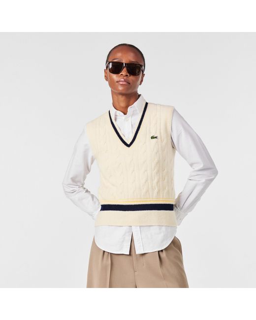 Lacoste Natural Knitted Sweater Vest