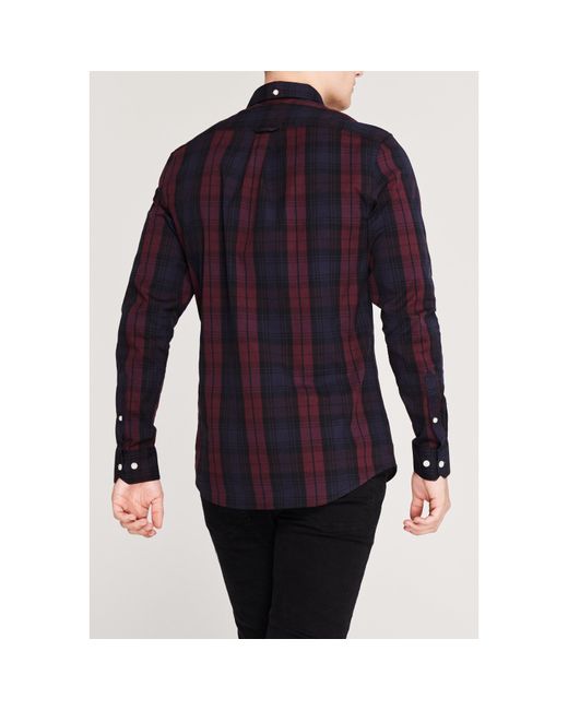 Farah Blue Brewer Checked Shirt for men