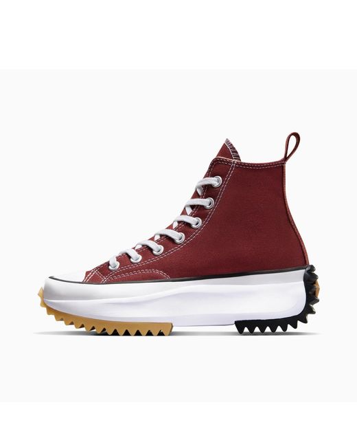 Converse Red Run Star Hike Platform Canvas High-Top Trainers