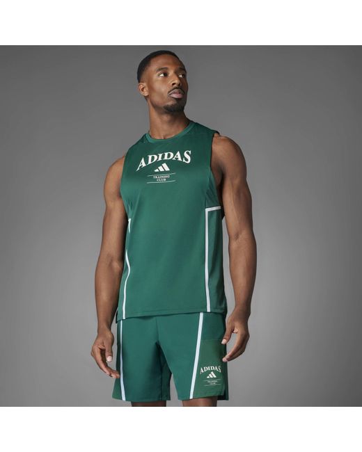 Adidas Green D4T Heri Performance Gym Vest for men