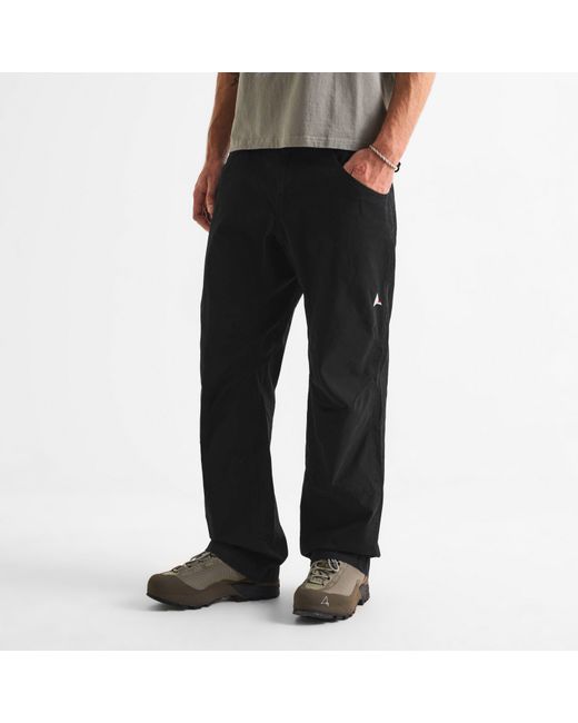 Roa Black Crimp Parachute Pants for men