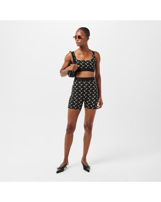 MARINE SERRE Black Moon Print Cycling Shorts