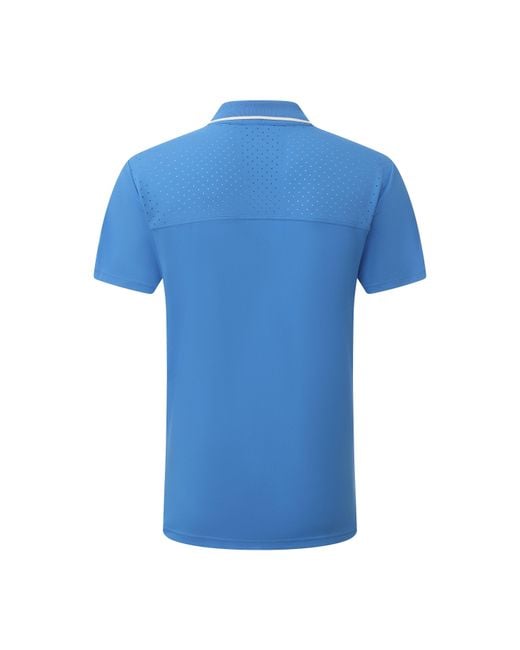 Slazenger 1881 Blue Tennis Short Sleeve Performance Polo Shirt for men