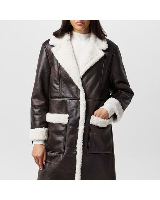 French Connection Black Arizona Asymmetric Zip Aviator Jacket