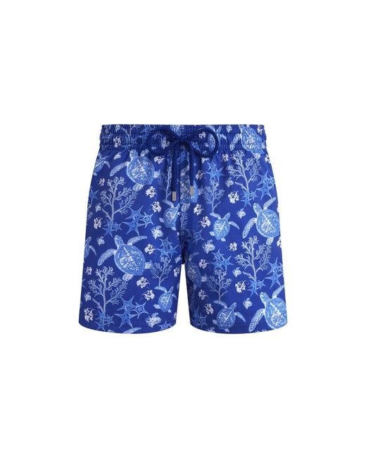 Vilebrequin Blue Stretch Short Swim Shorts X-ray Turtles for men