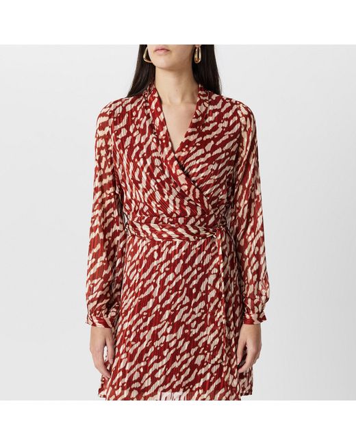 Vero Moda Red Patterned Wrap Dress