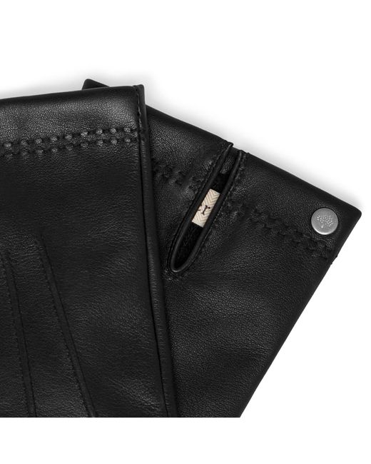 Mulberry Black Nappa Leather Gloves for men