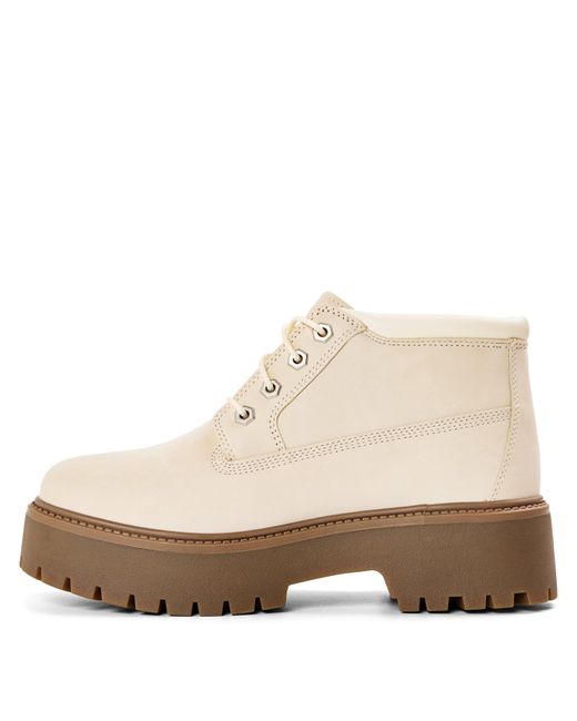 Timberland Natural Mid Lace Up Waterproof Platform Boots