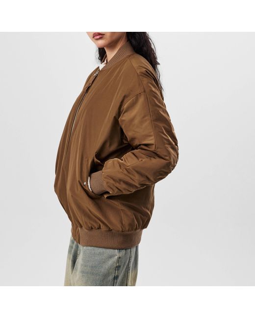 Boss Brown Bomber Parker Jacket With Logo Detail