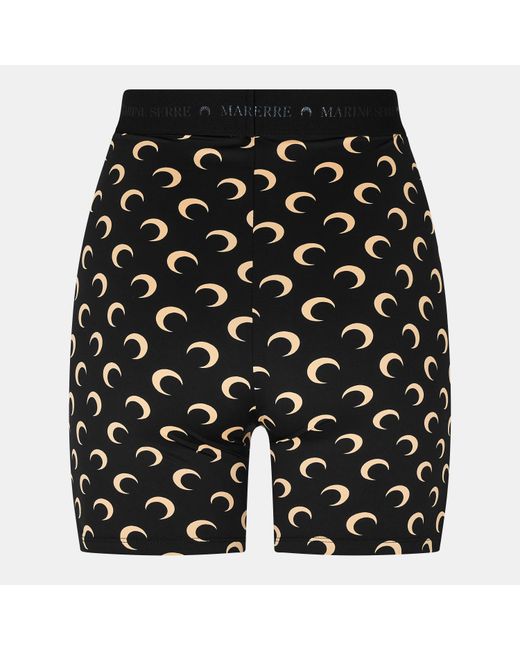 MARINE SERRE Black Moon Print Cycling Shorts