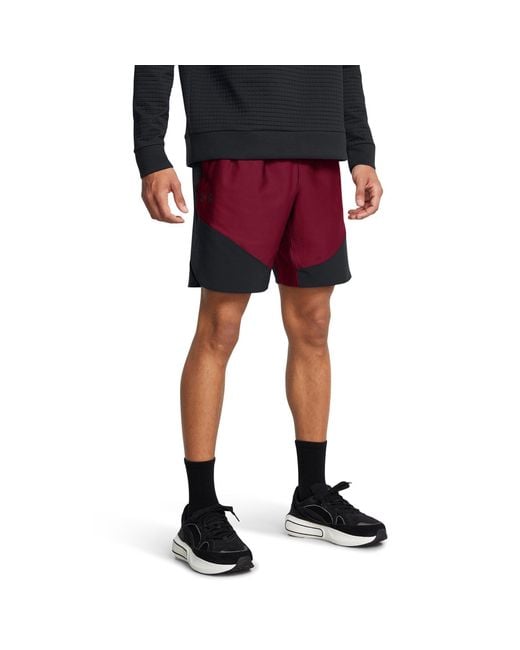 Under Armour Red Elite Hybrid Performance Gym Shorts for men