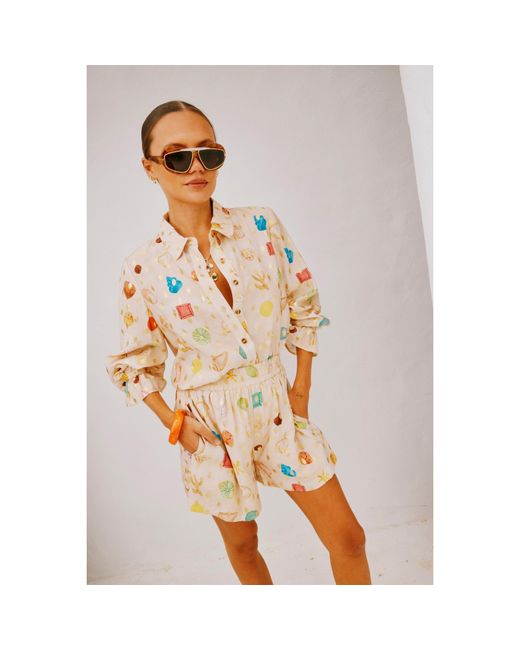 Never Fully Dressed Natural Shell Elissa Tracksuit Shorts
