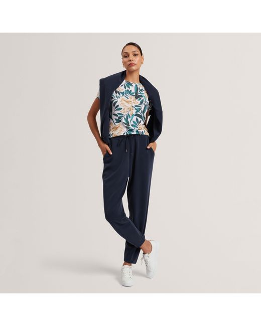 Ted Baker Blue Printed Slim Fit T-Shirt
