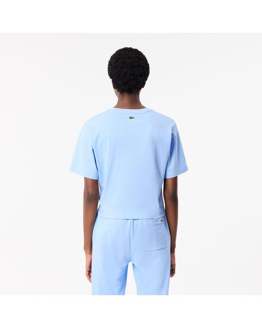 Lacoste Blue Cotton Logo T-Shirt