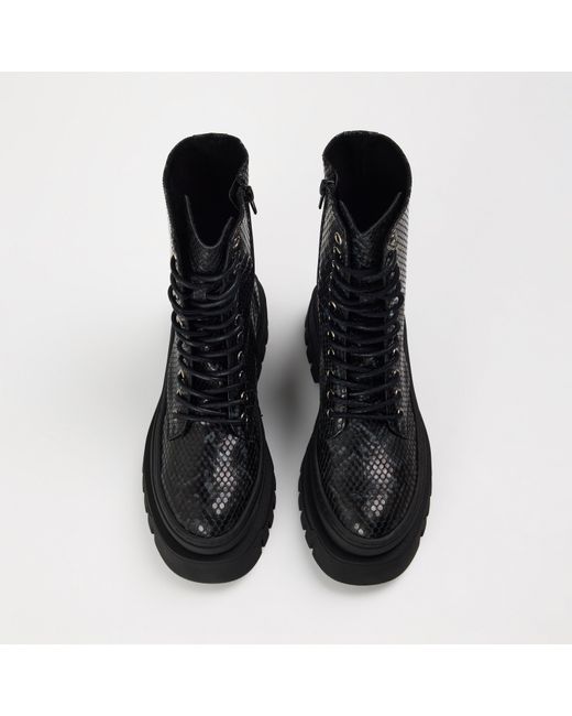 Steve Madden Black Coast Snake Patterned Platform Boots